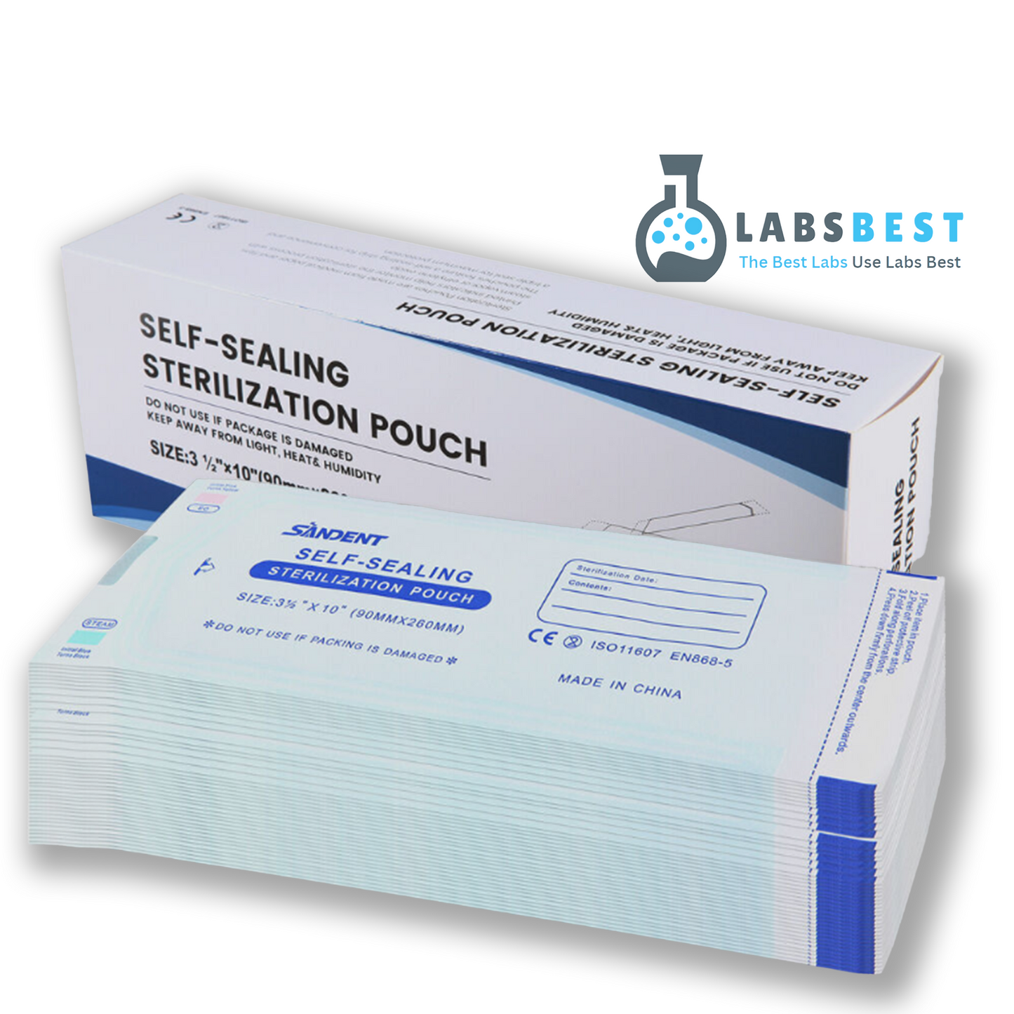 Labs Best 3.5" x 10" Self-Sealing Sterilization Pouches - Autoclave Bags are meticulously designed for clinical dermatology settings