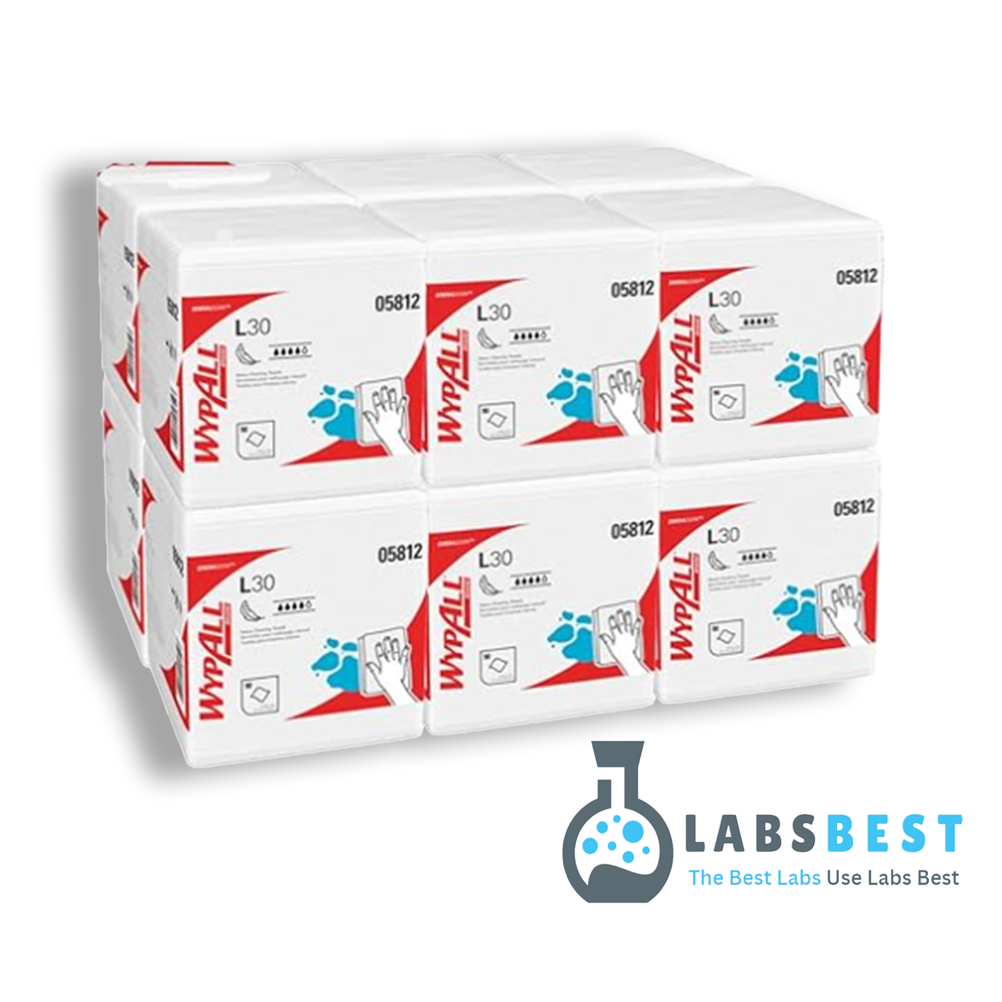 WYPALL® L30 Wipers, 12" W x 12.5" L (05812 White)