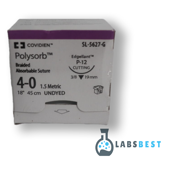 Covidien™ Size 4-0 Absorbable Suture, 18" Undyed, Braided, 3/8 , P-12 Needle, 19 mm, Sterile