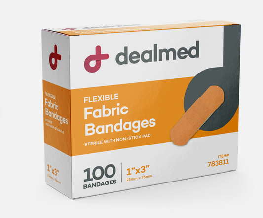 Adhesive Fabric Bandages 1"X 3" (100/BX)